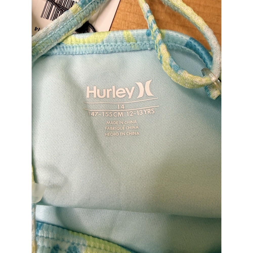 Roxy Girl's Turquoise Waves One Piece Cut Out Swim Suit Sz 14 NWT New With Tags - Picture 3 of 3